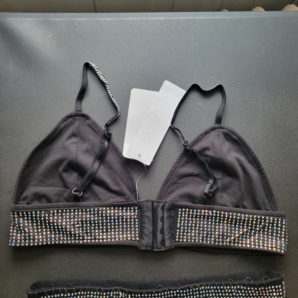 Kikiriki Medium 2 piece studded top and skirt set black - Picture 6 of 8